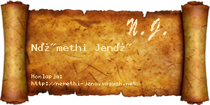 Némethi Jenő névjegykártya