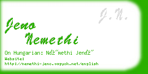 jeno nemethi business card